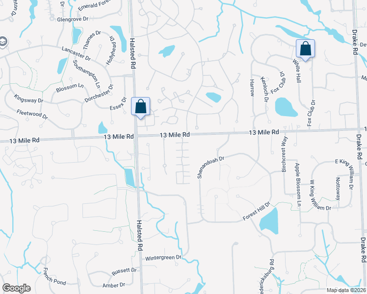 map of restaurants, bars, coffee shops, grocery stores, and more near 29439 Laurel Drive in Farmington Hills