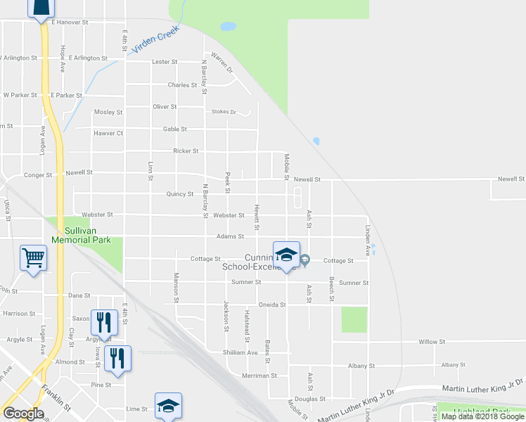 map of restaurants, bars, coffee shops, grocery stores, and more near 601-699 Webster Street in Waterloo