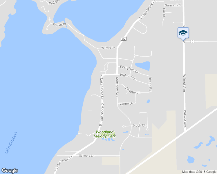 map of restaurants, bars, coffee shops, grocery stores, and more near 2020 East Lake Shore Drive in Twin Lakes