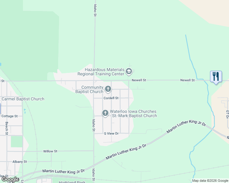 map of restaurants, bars, coffee shops, grocery stores, and more near 522 Anthony Street in Waterloo