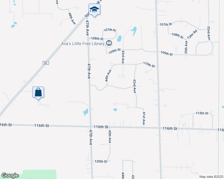 map of restaurants, bars, coffee shops, grocery stores, and more near 4321 113th Street in Pleasant Prairie