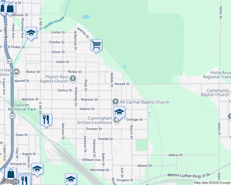 map of restaurants, bars, coffee shops, grocery stores, and more near 100 Unity Square in Waterloo