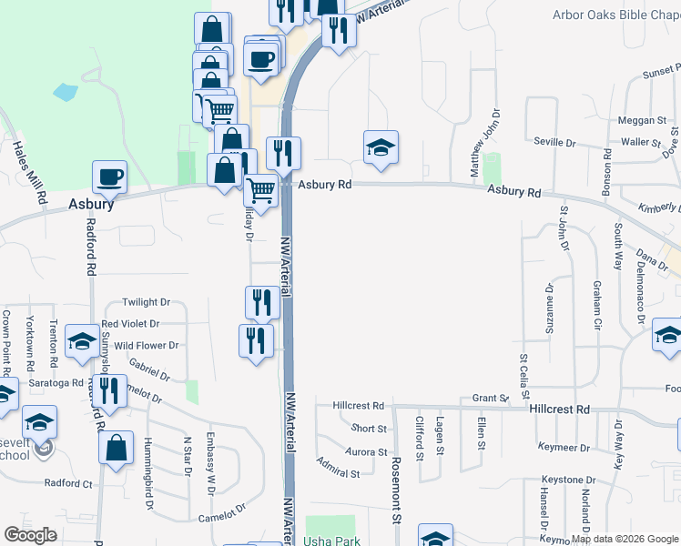 map of restaurants, bars, coffee shops, grocery stores, and more near in Dubuque