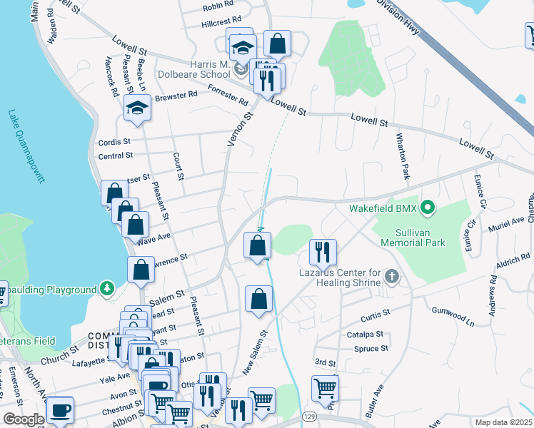 map of restaurants, bars, coffee shops, grocery stores, and more near Nablus Road in Wakefield