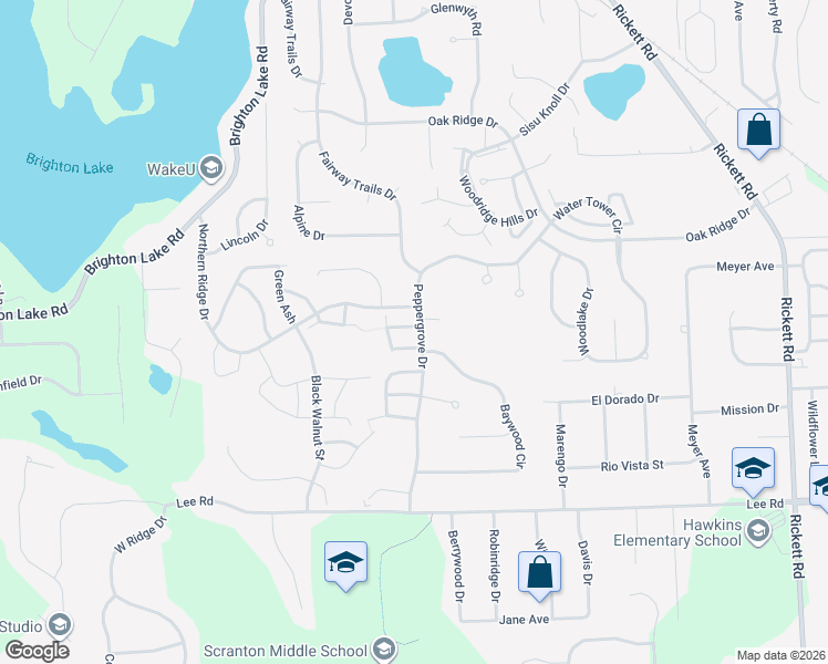 map of restaurants, bars, coffee shops, grocery stores, and more near 1204 Arbor Ridge Drive in Brighton