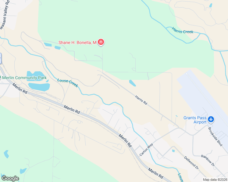 map of restaurants, bars, coffee shops, grocery stores, and more near 705 Harris Road in Grants Pass