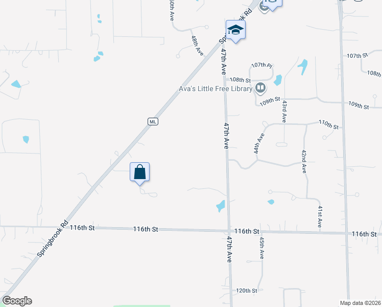 map of restaurants, bars, coffee shops, grocery stores, and more near 5327 Springbrook Road in Pleasant Prairie