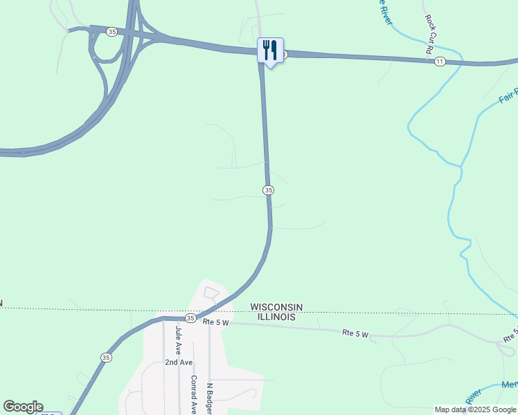 map of restaurants, bars, coffee shops, grocery stores, and more near 182 Wisconsin 35 in Hazel Green