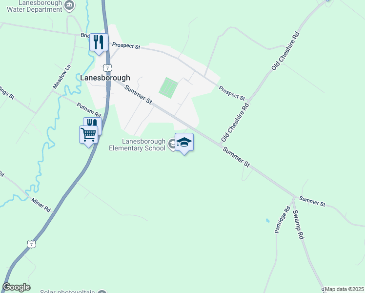 map of restaurants, bars, coffee shops, grocery stores, and more near 188 Summer Street in Lanesborough