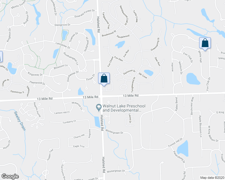 map of restaurants, bars, coffee shops, grocery stores, and more near 29687 Sierra Point Circle in Farmington