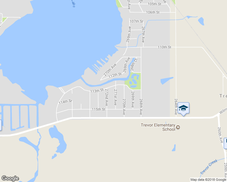 map of restaurants, bars, coffee shops, grocery stores, and more near 11324 271st Avenue in Trevor