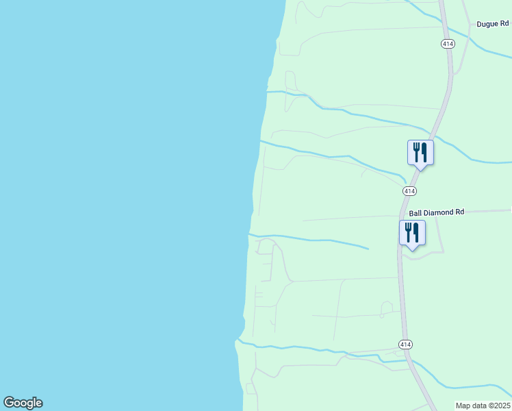 map of restaurants, bars, coffee shops, grocery stores, and more near 5777 Walsh Road in Hector