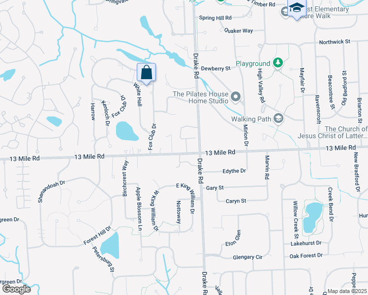 map of restaurants, bars, coffee shops, grocery stores, and more near 29527 Nova Valley Drive in Farmington Hills