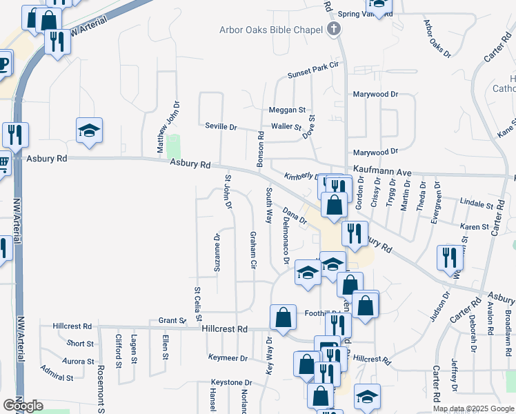 map of restaurants, bars, coffee shops, grocery stores, and more near 2270 Graham Circle in Dubuque