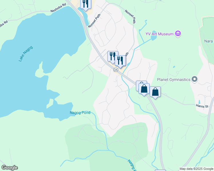 map of restaurants, bars, coffee shops, grocery stores, and more near 16 Chestnut Street in Acton