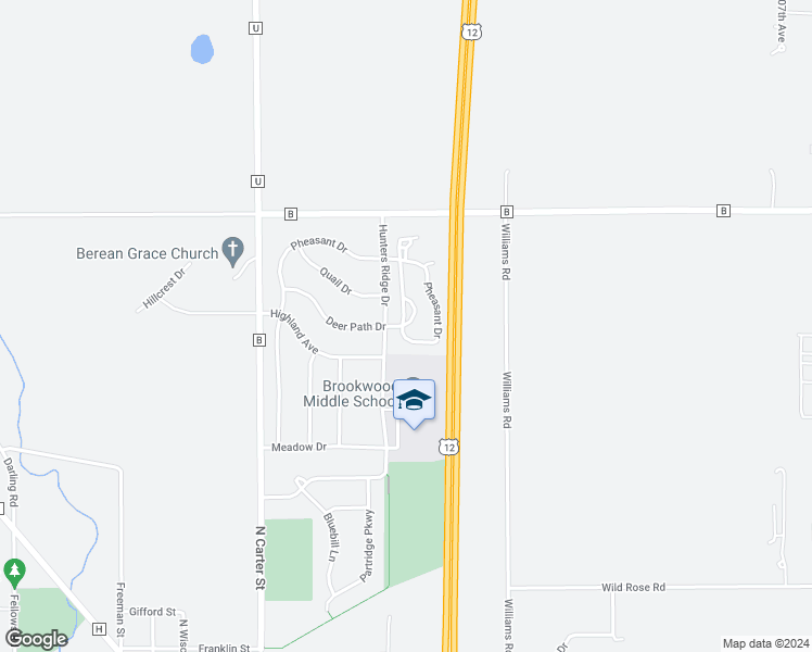 map of restaurants, bars, coffee shops, grocery stores, and more near 239 Deer Path Drive in Genoa City