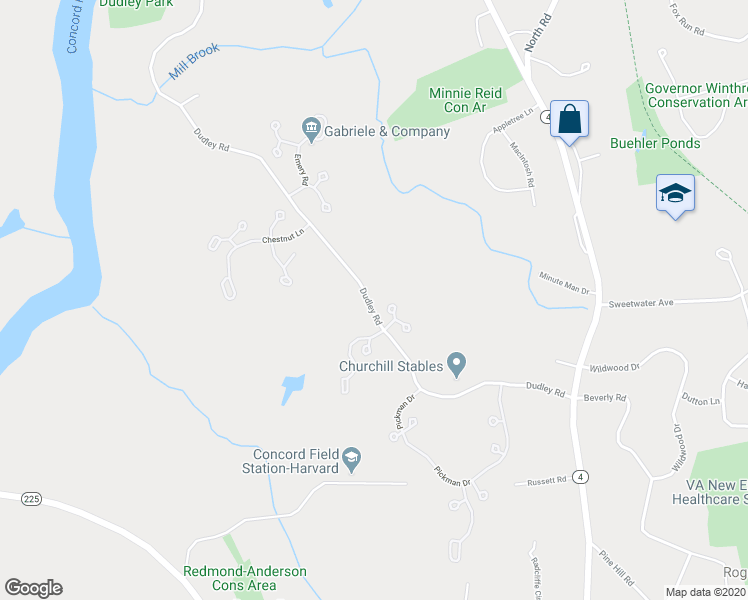 map of restaurants, bars, coffee shops, grocery stores, and more near 2 Pickman Drive in Bedford