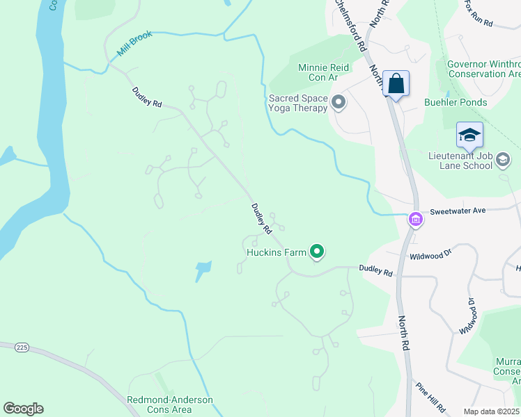 map of restaurants, bars, coffee shops, grocery stores, and more near 2 Pickman Drive in Bedford