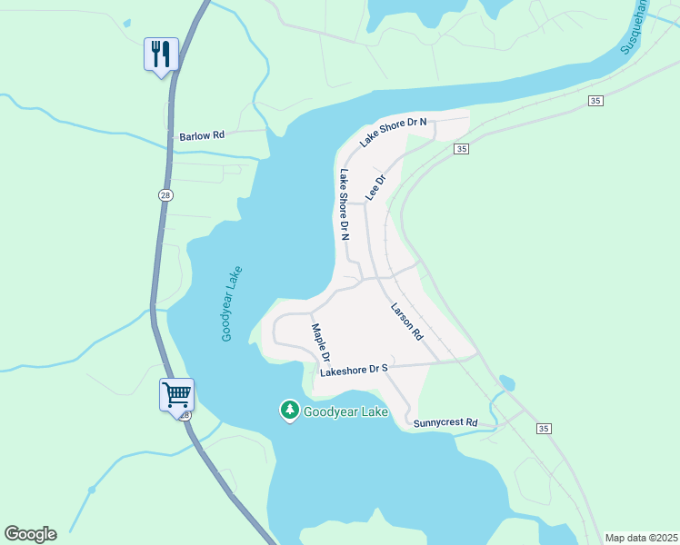 map of restaurants, bars, coffee shops, grocery stores, and more near 261 Lake Shore Dr S in Maryland