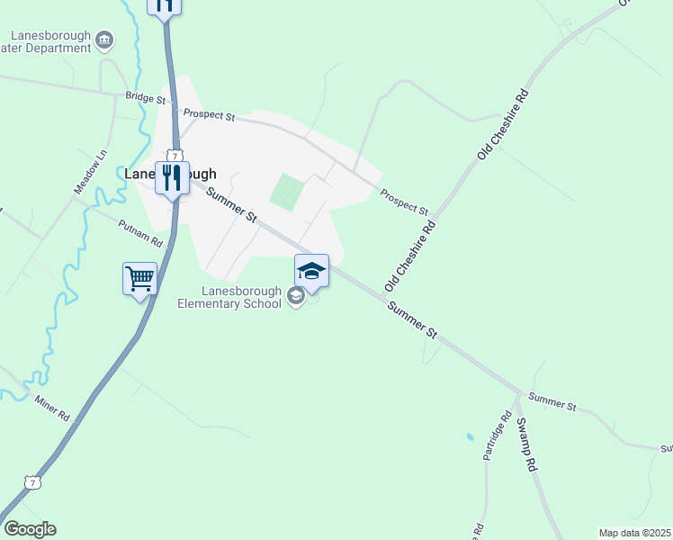 map of restaurants, bars, coffee shops, grocery stores, and more near 188 Summer Street in Lanesborough