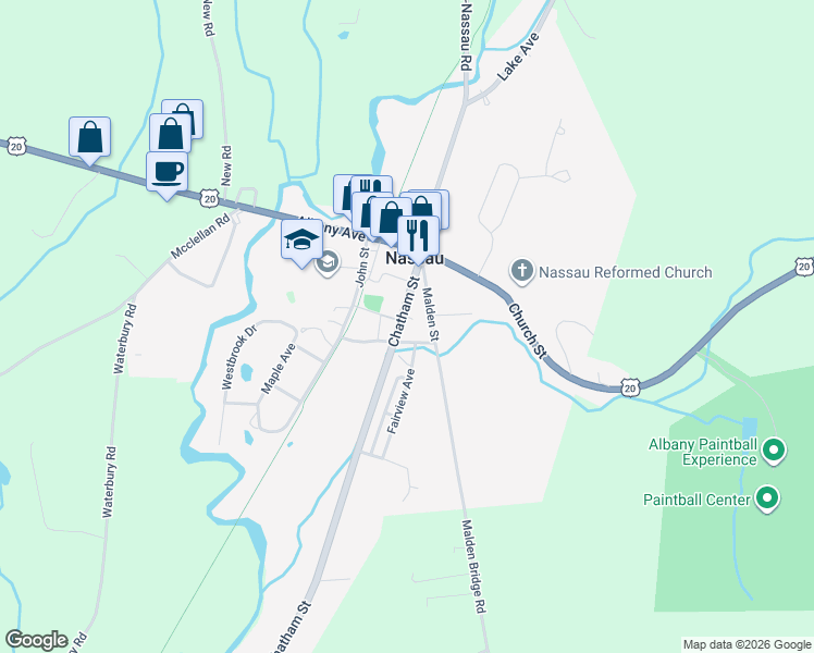 map of restaurants, bars, coffee shops, grocery stores, and more near 27 Chatham Street in Nassau