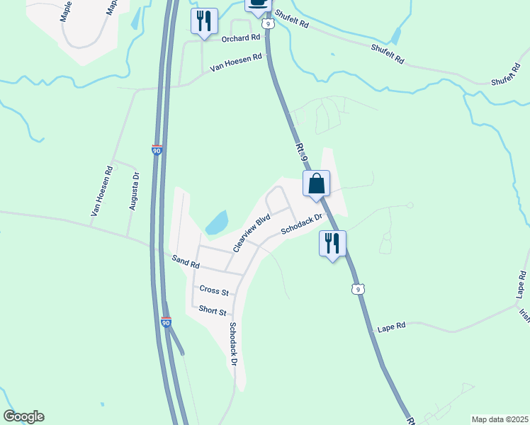 map of restaurants, bars, coffee shops, grocery stores, and more near 15 Crescent Drive in Castleton-on-Hudson