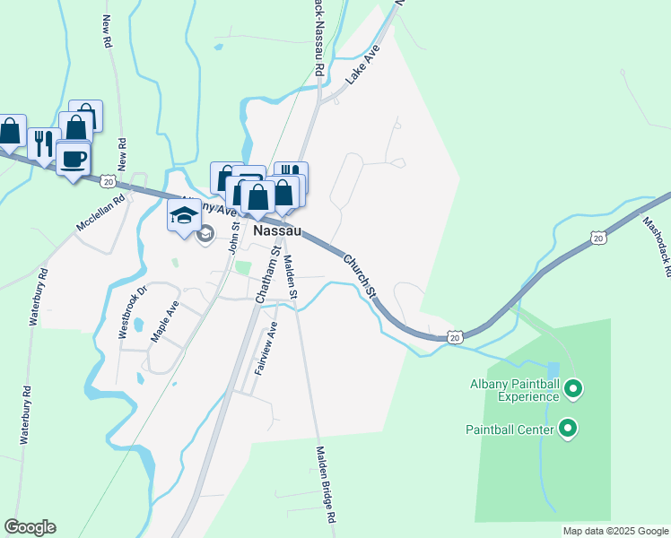 map of restaurants, bars, coffee shops, grocery stores, and more near 9 Griswold Street in Nassau