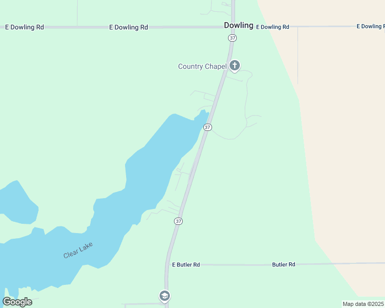 map of restaurants, bars, coffee shops, grocery stores, and more near 9548 South M 37 Highway in Dowling