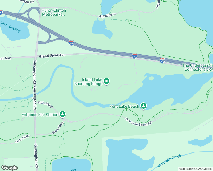 map of restaurants, bars, coffee shops, grocery stores, and more near 13600 Grand River Avenue in Brighton