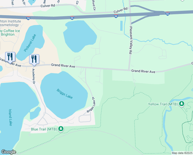 map of restaurants, bars, coffee shops, grocery stores, and more near 11389 LANGFELD Spur in Brighton