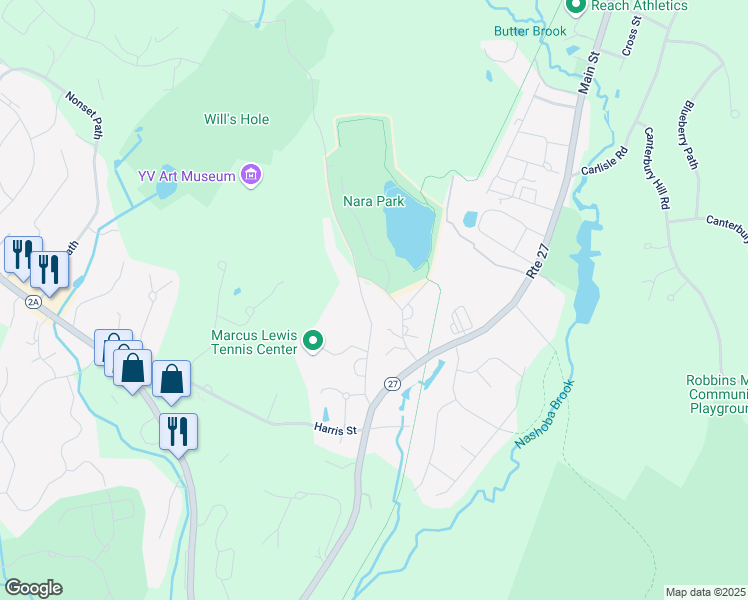 map of restaurants, bars, coffee shops, grocery stores, and more near 42 Quarry Road in Acton