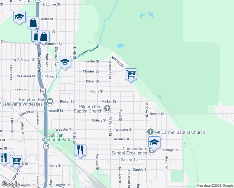 map of restaurants, bars, coffee shops, grocery stores, and more near in Waterloo
