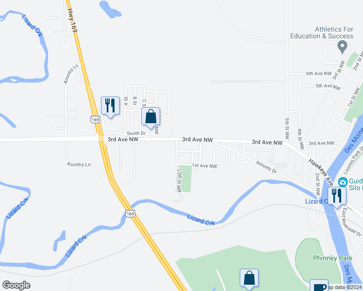 map of restaurants, bars, coffee shops, grocery stores, and more near 1135 2nd Avenue Northwest in Fort Dodge