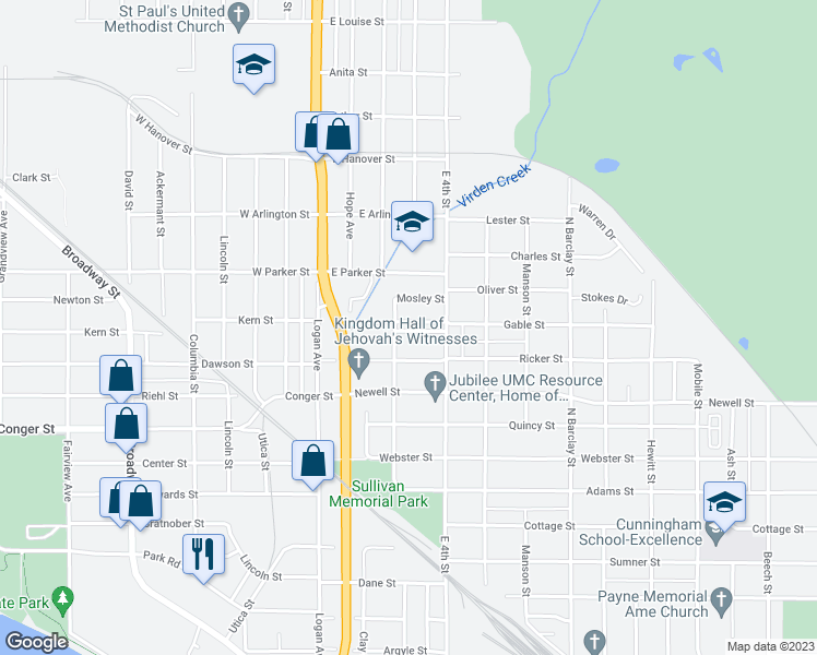 map of restaurants, bars, coffee shops, grocery stores, and more near 111 Hawver Court in Waterloo