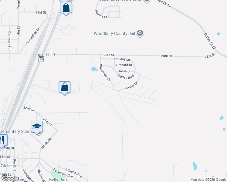 map of restaurants, bars, coffee shops, grocery stores, and more near 3700 28th Street in Sioux City