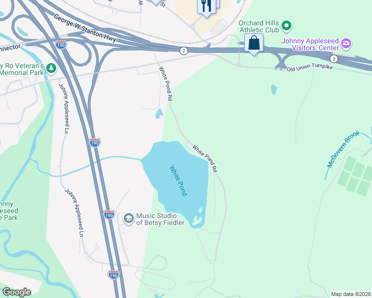 map of restaurants, bars, coffee shops, grocery stores, and more near 217 White Pond Road in Leominster