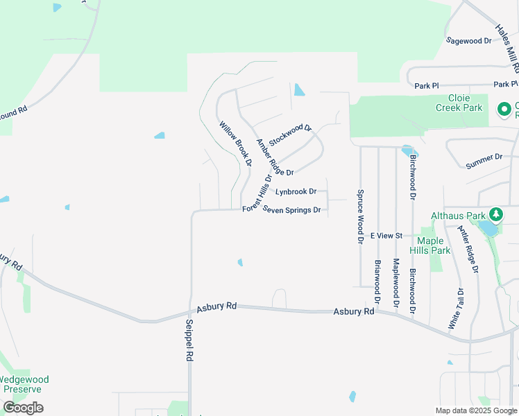 map of restaurants, bars, coffee shops, grocery stores, and more near 2409-6153 Forest Hills Drive in Asbury