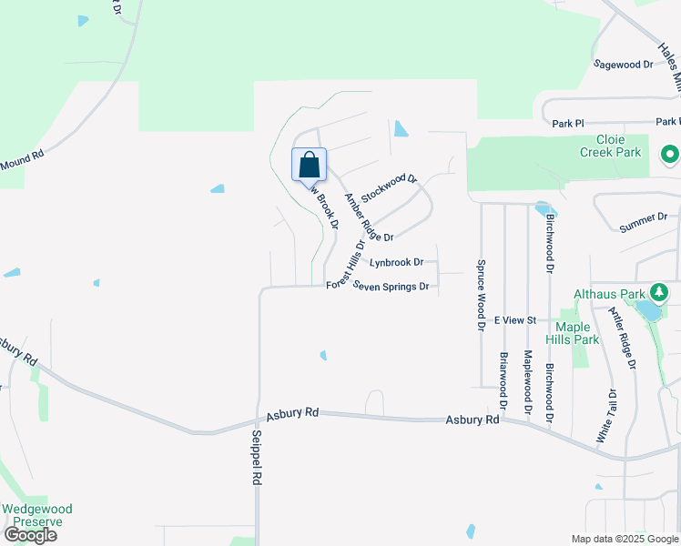 map of restaurants, bars, coffee shops, grocery stores, and more near 6153 Forest Hills Drive in Asbury