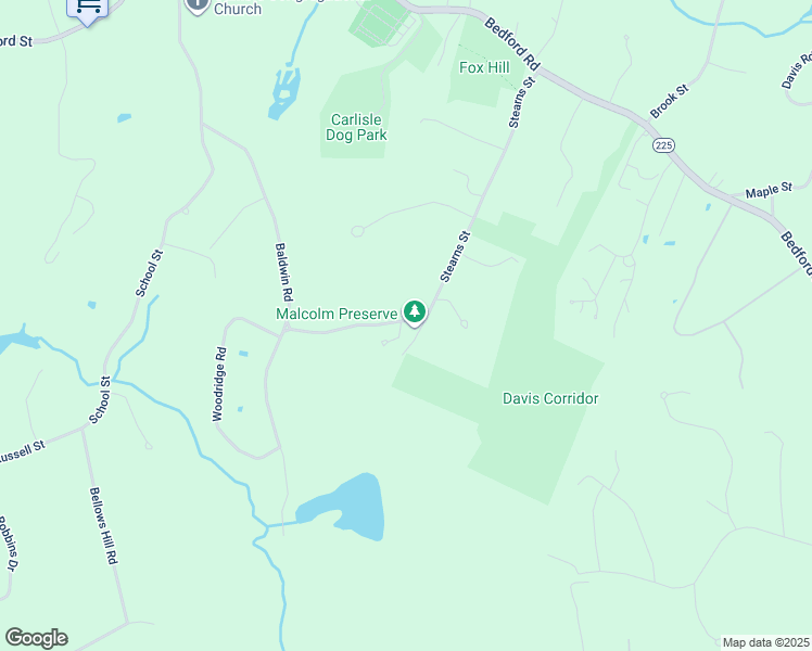 map of restaurants, bars, coffee shops, grocery stores, and more near 323 Stearns Street in Carlisle