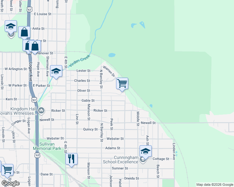 map of restaurants, bars, coffee shops, grocery stores, and more near 515-652 Stokes Drive in Waterloo