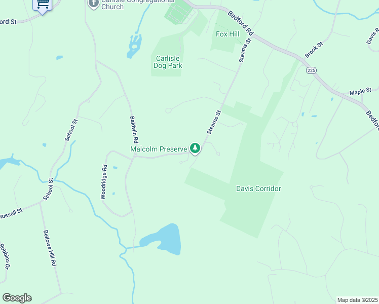 map of restaurants, bars, coffee shops, grocery stores, and more near 323 Stearns Street in Carlisle