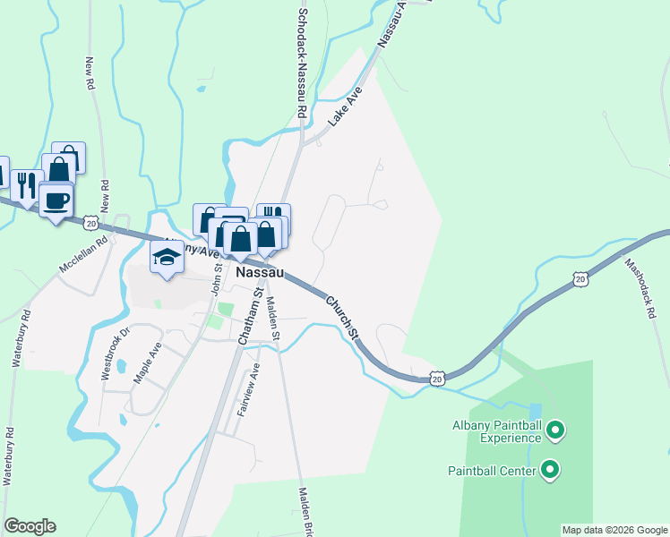 map of restaurants, bars, coffee shops, grocery stores, and more near 31 Church Street in Nassau