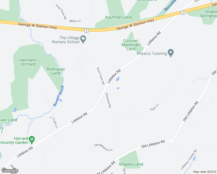map of restaurants, bars, coffee shops, grocery stores, and more near 166 Littleton Road in Harvard