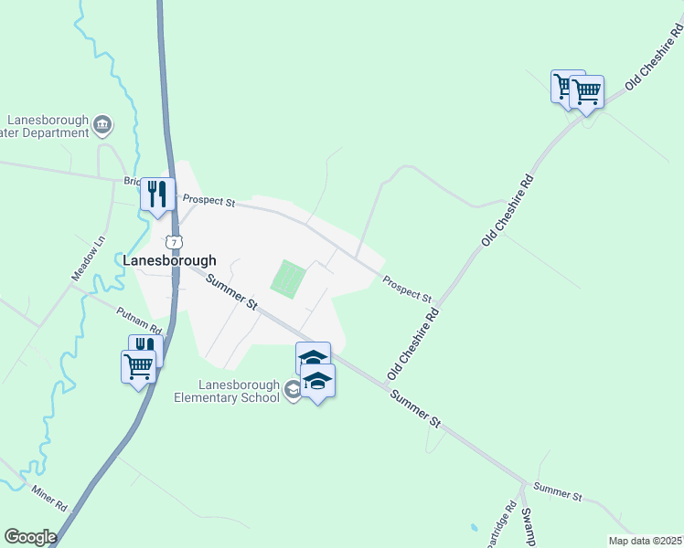 map of restaurants, bars, coffee shops, grocery stores, and more near 101 Prospect St in Lanesboro