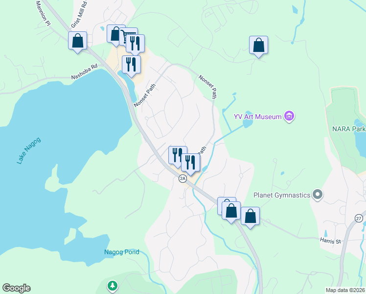 map of restaurants, bars, coffee shops, grocery stores, and more near 13 Henley Road in Acton