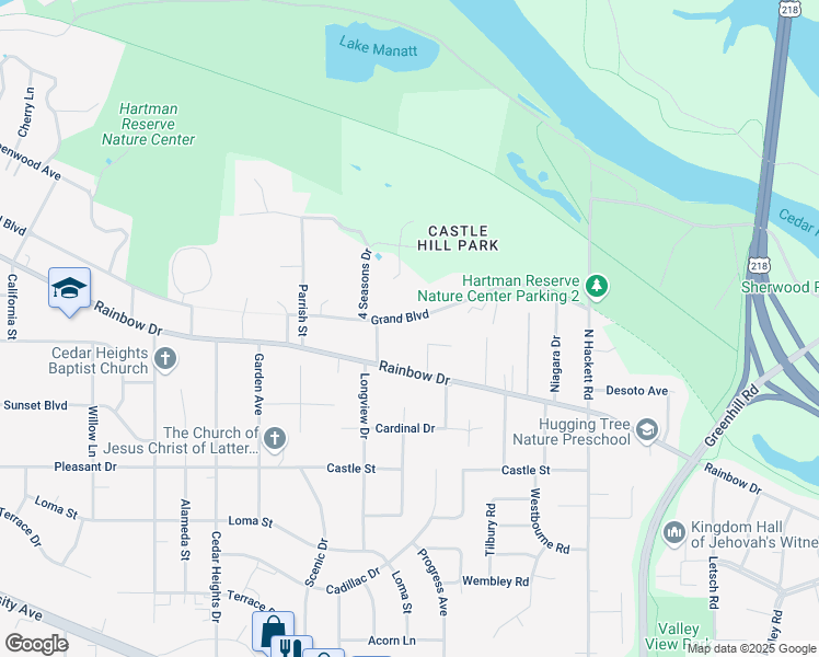 map of restaurants, bars, coffee shops, grocery stores, and more near 2120 Grand Boulevard in Waterloo