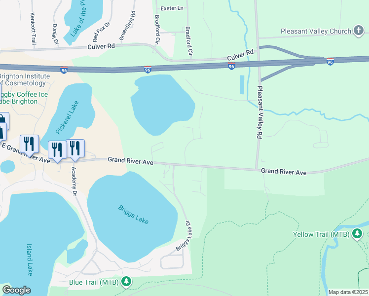 map of restaurants, bars, coffee shops, grocery stores, and more near 5980 Alan Drive in Brighton