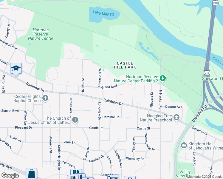 map of restaurants, bars, coffee shops, grocery stores, and more near 2120 Grand Boulevard in Waterloo