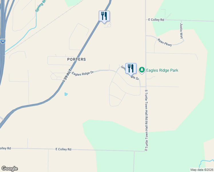 map of restaurants, bars, coffee shops, grocery stores, and more near 3620 Eagles Ridge Drive in Beloit