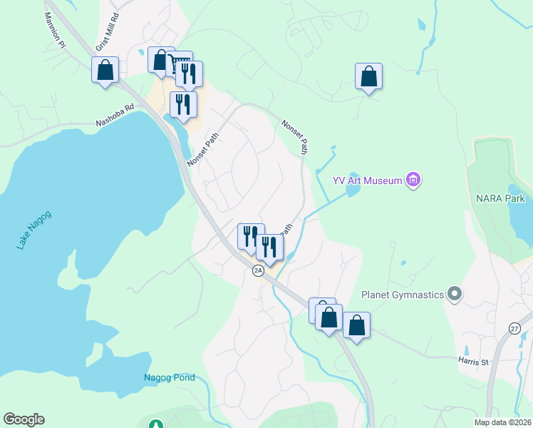 map of restaurants, bars, coffee shops, grocery stores, and more near 13 Henley Road in Acton